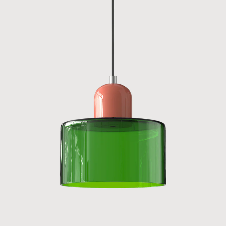 Retro glass pendant lamp, adjustable cord, adds a touch of vintage to your lighting.