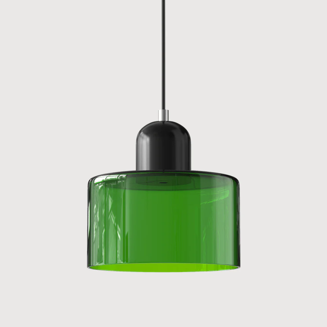 Vintage charm retro glass pendant lamp, adjustable cord, for a warm living space.