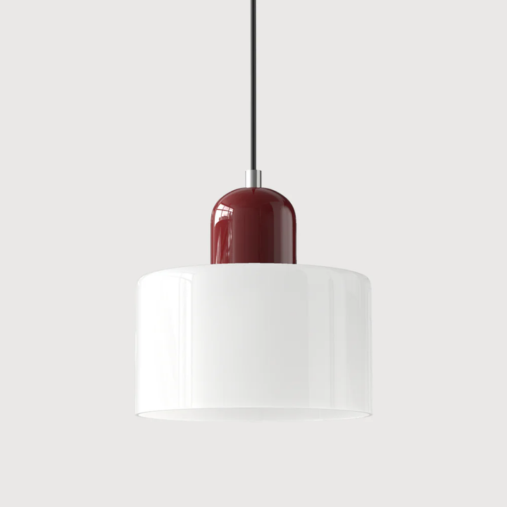 Functional & stylish retro glass pendant, adjustable cord, for ambient home lighting.