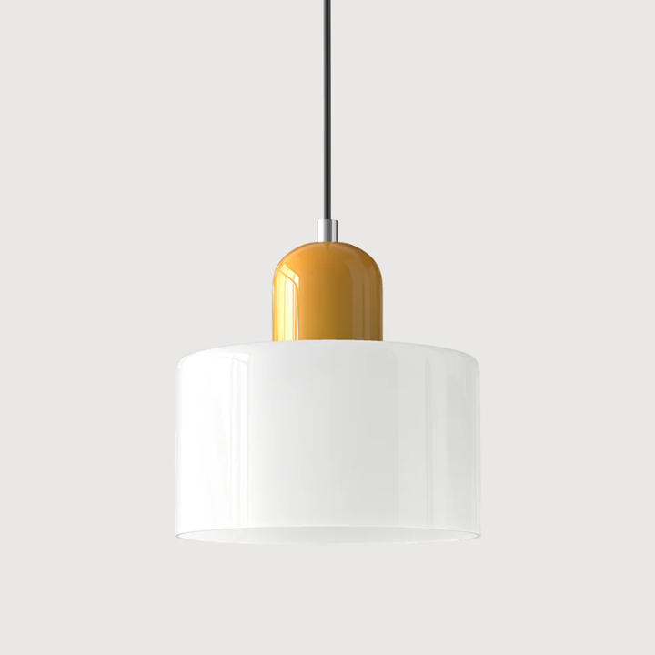 Adjustable cord retro pendant lamp, glass shade, creates a vintage-inspired glow.