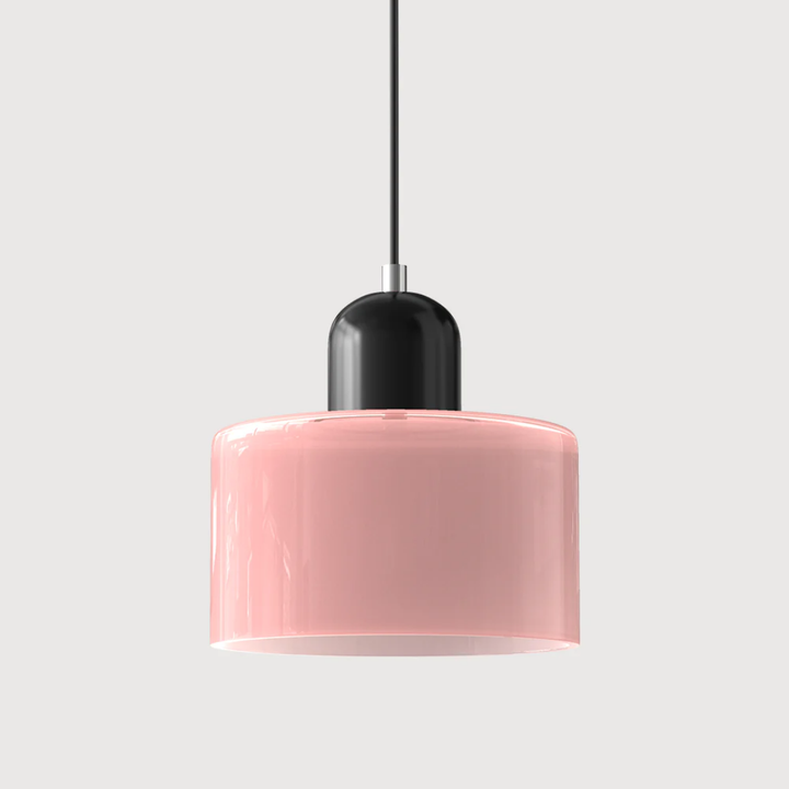 Adjustable retro glass hanging lamp, perfect for a cozy, inviting interior design.