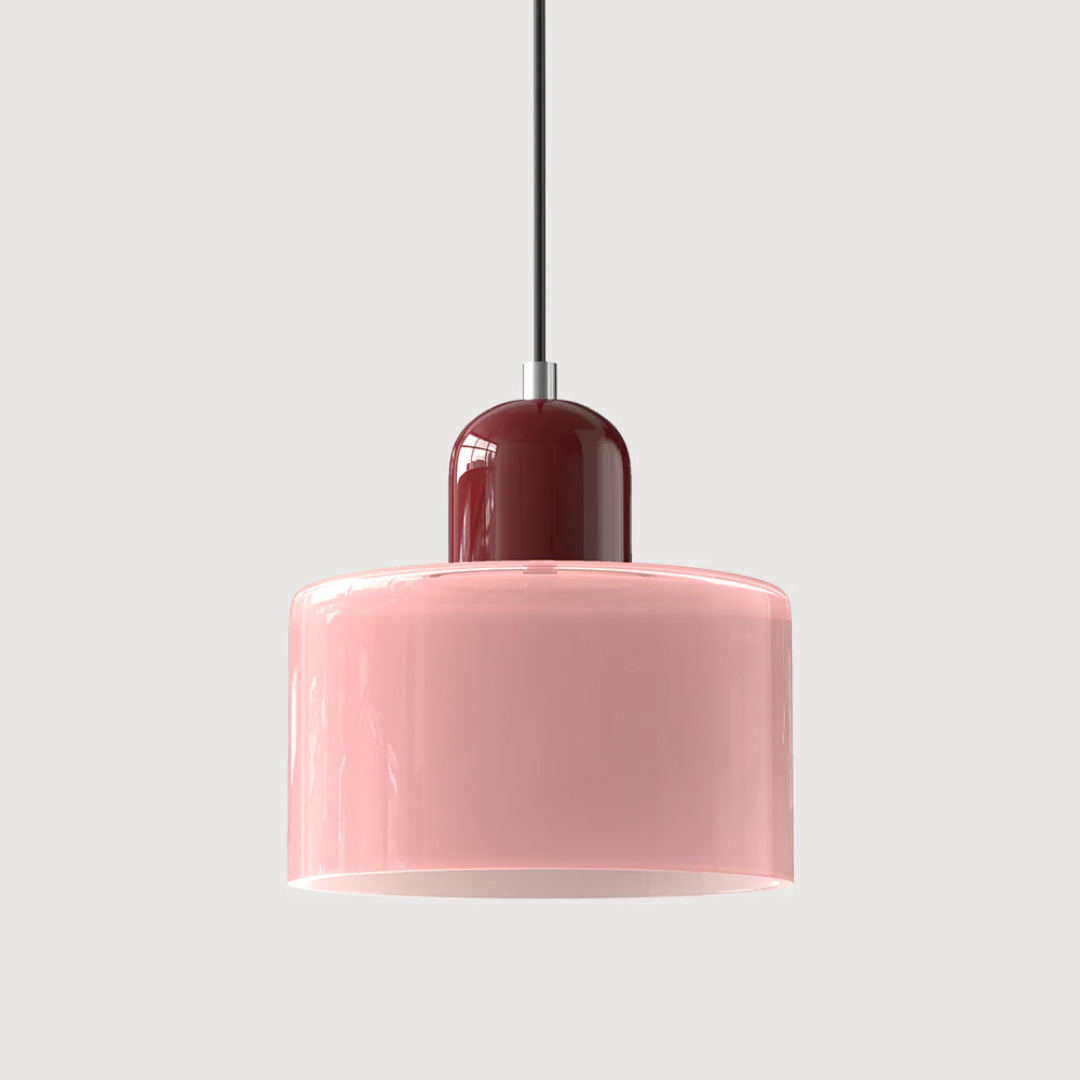 Home decor retro pendant, glass shade, adjustable cord, for ambient warm lighting.