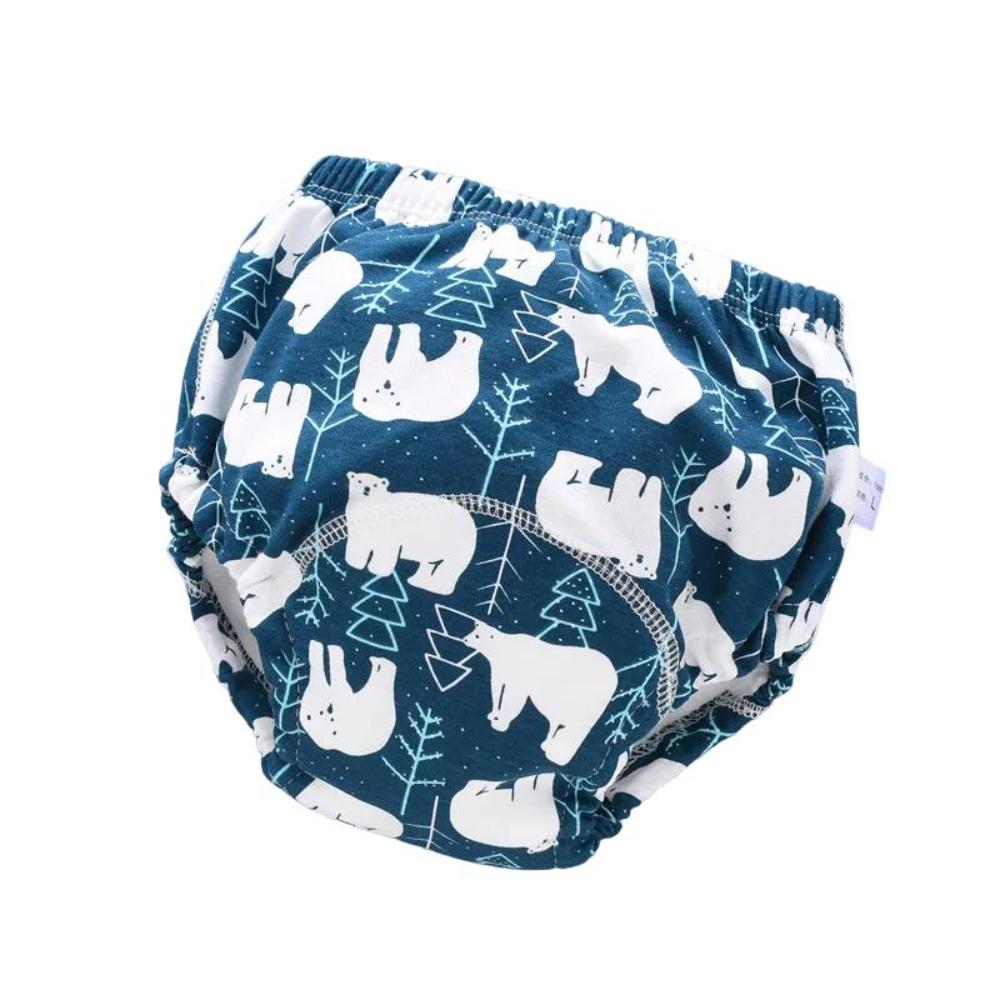 Close-up of a soft, absorbent cotton reusable swim diaper for toddlers in pink.
