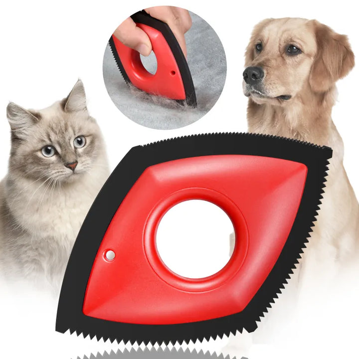 Reusable black pet hair remover for furniture & clothing. Effectively removes cat & dog hair, lint, and fur.
