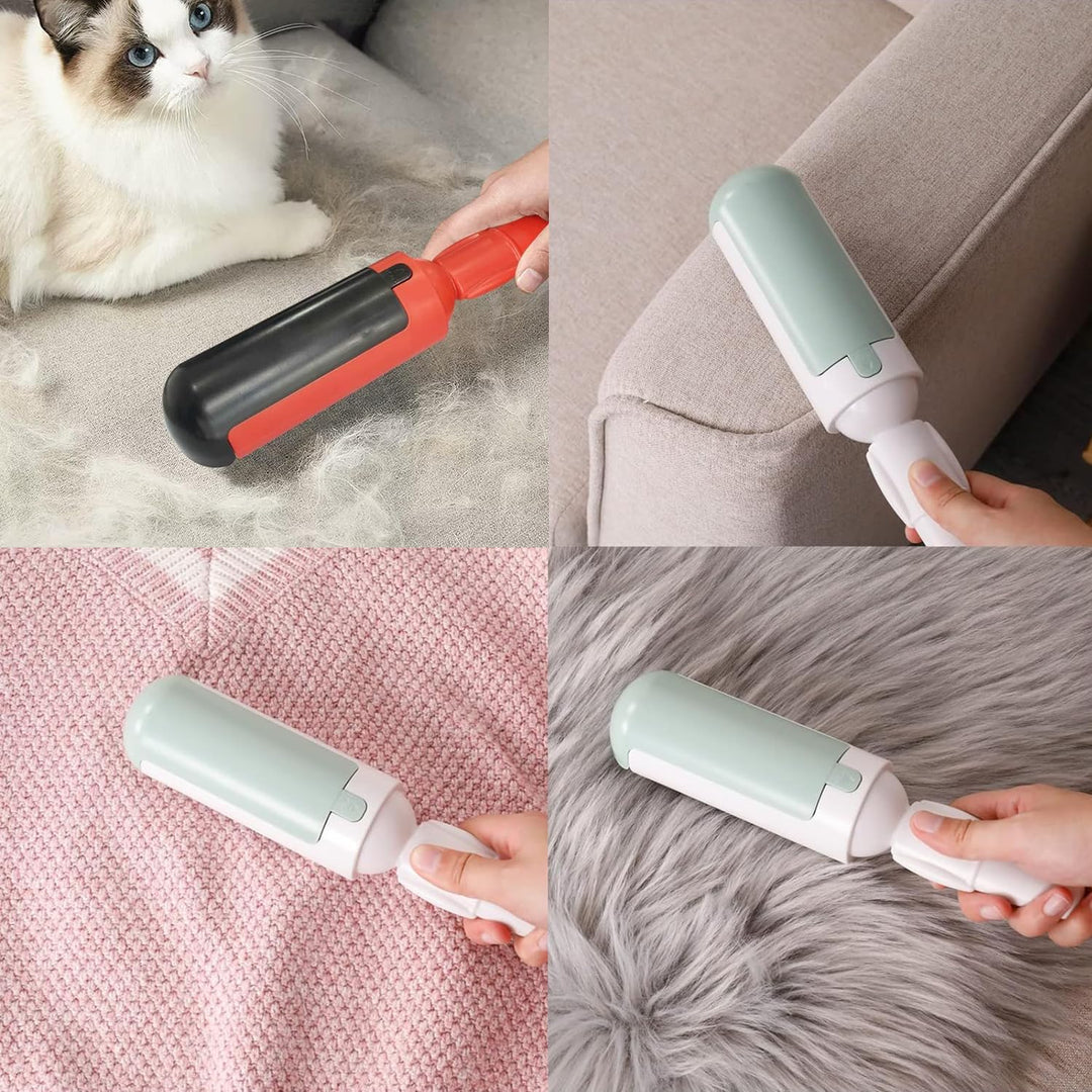 Easy-to-use lint roller quickly removes pet hair from upholstery, offering allergy relief & a spotless home.