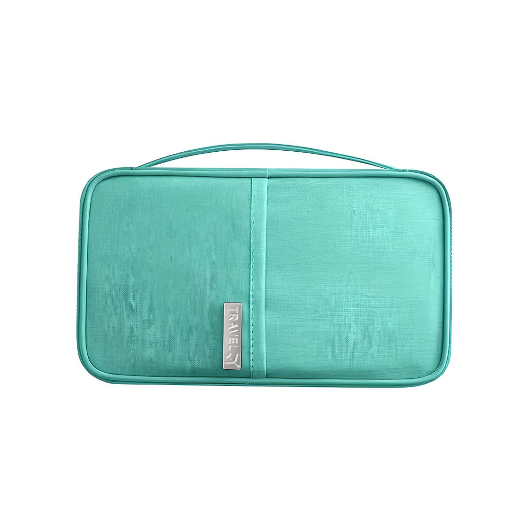 Multi-passport family travel wallet, organized with RFID protection for up to 6 passports & boarding passes.