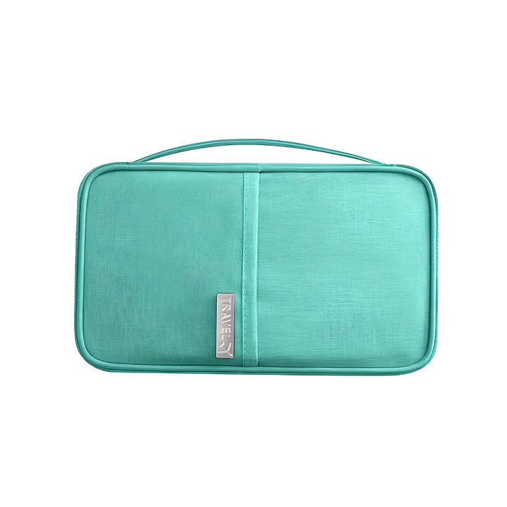 Multi-passport family travel wallet, organized with RFID protection for up to 6 passports & boarding passes.