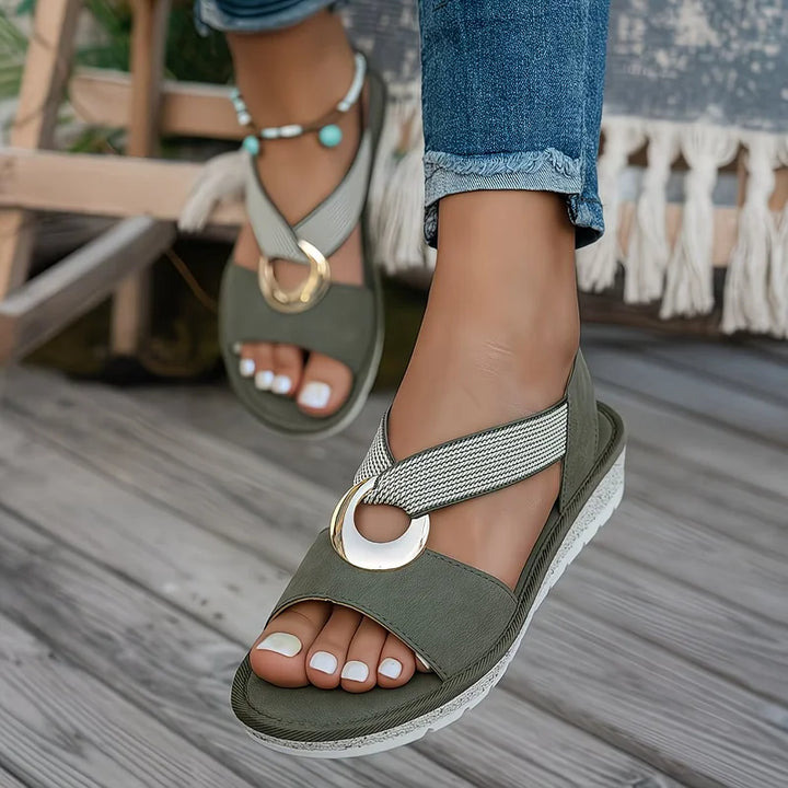 Lightweight slip-on Romilly sandals for women, providing breathable comfort for summer days.