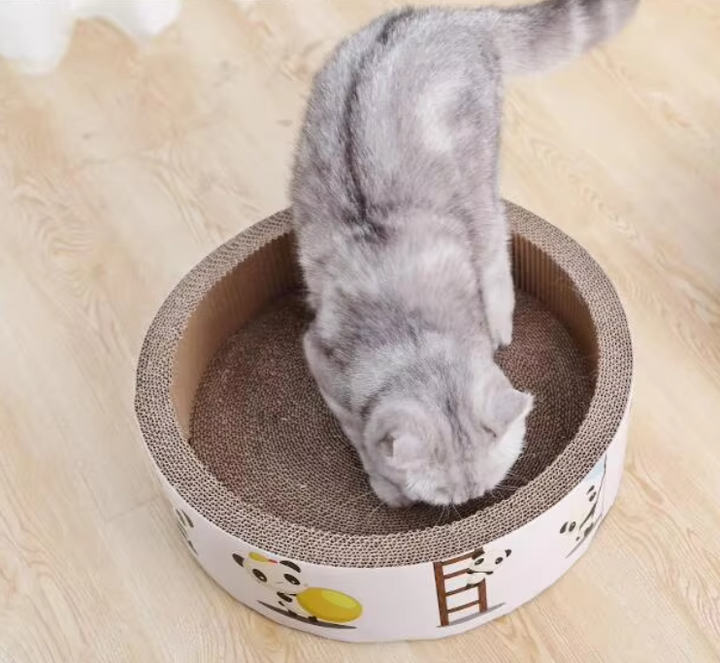 Circular sisal cat scratching mat, a durable cat board & pet accessory for claw health and playtime.