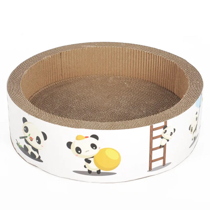 Cute round cat scratching mat. Protects furniture, provides claw care & a relaxing spot for your feline friend.