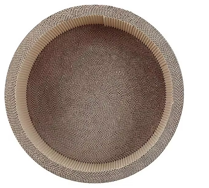 Natural sisal round cat scratching mat, a stylish pet accessory and effective furniture protector.