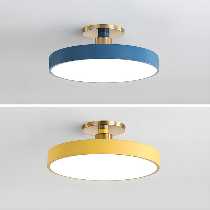 Modern flush mount round LED ceiling light, warm light for any room.