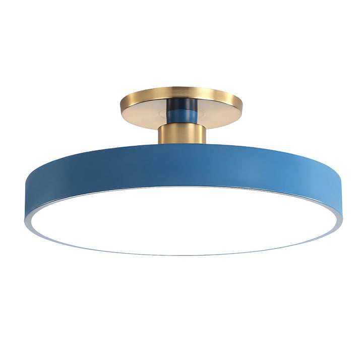 Dimmable LED round ceiling lamp, flush mount for adaptable modern home lighting.