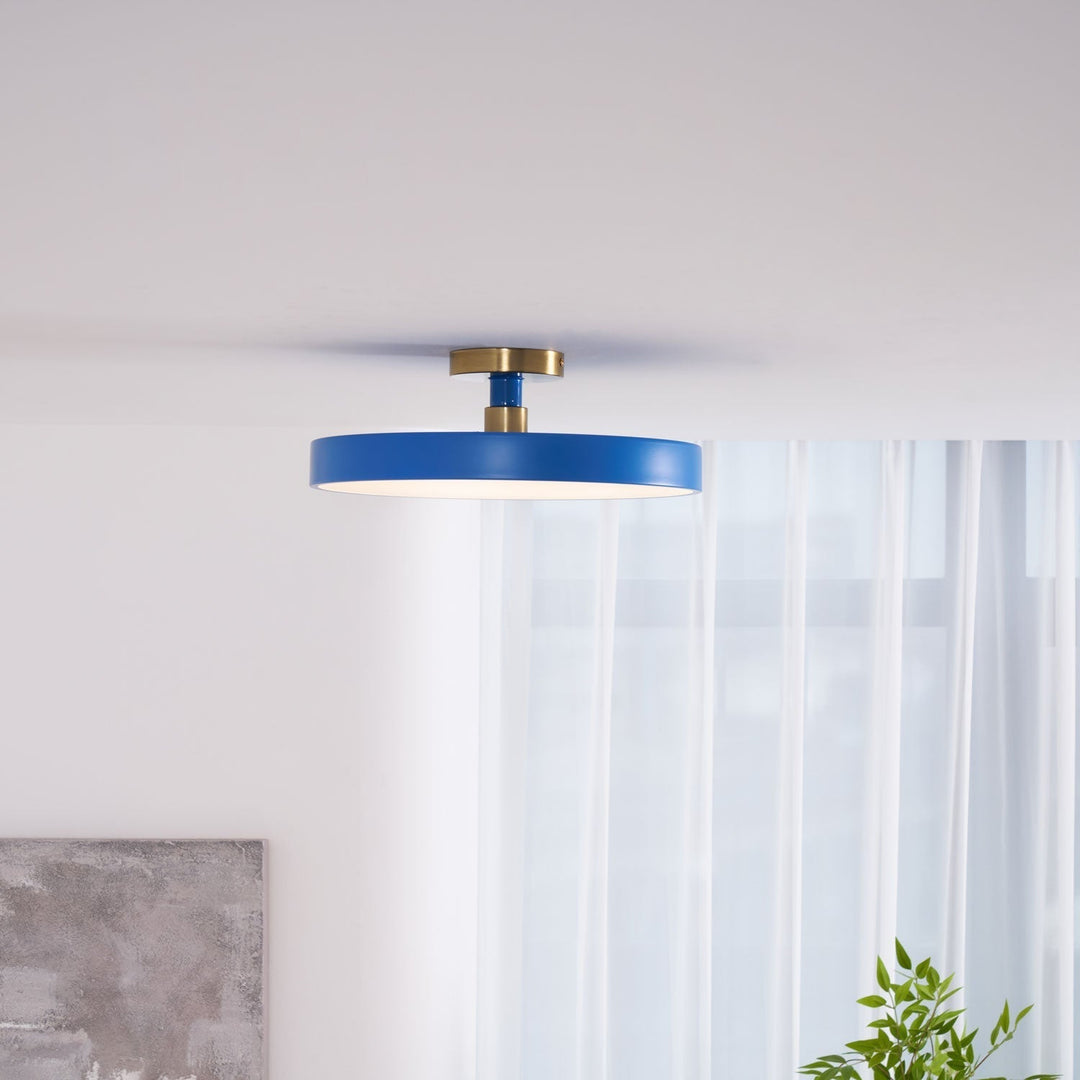 Living room round LED flush mount ceiling light, modern and dimmable.