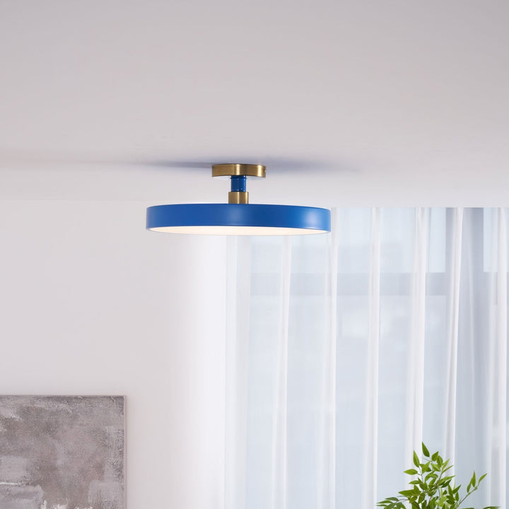 Living room round LED flush mount ceiling light, modern and dimmable.