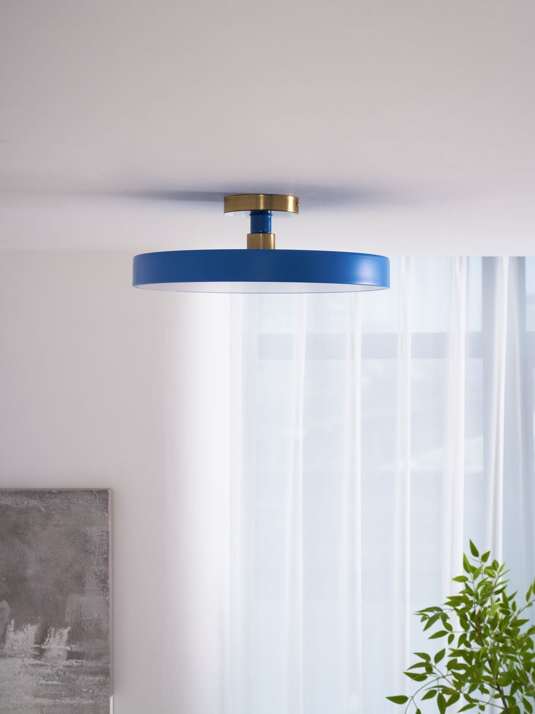 Dimmable warm light round LED flush mount, a versatile modern ceiling fixture.