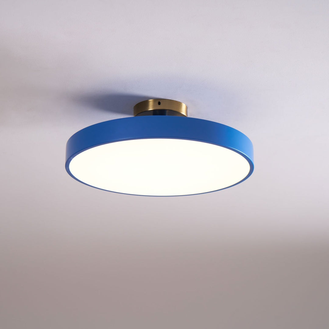 Round LED flush mount, dimmable ceiling lamp, perfect for modern bedrooms.