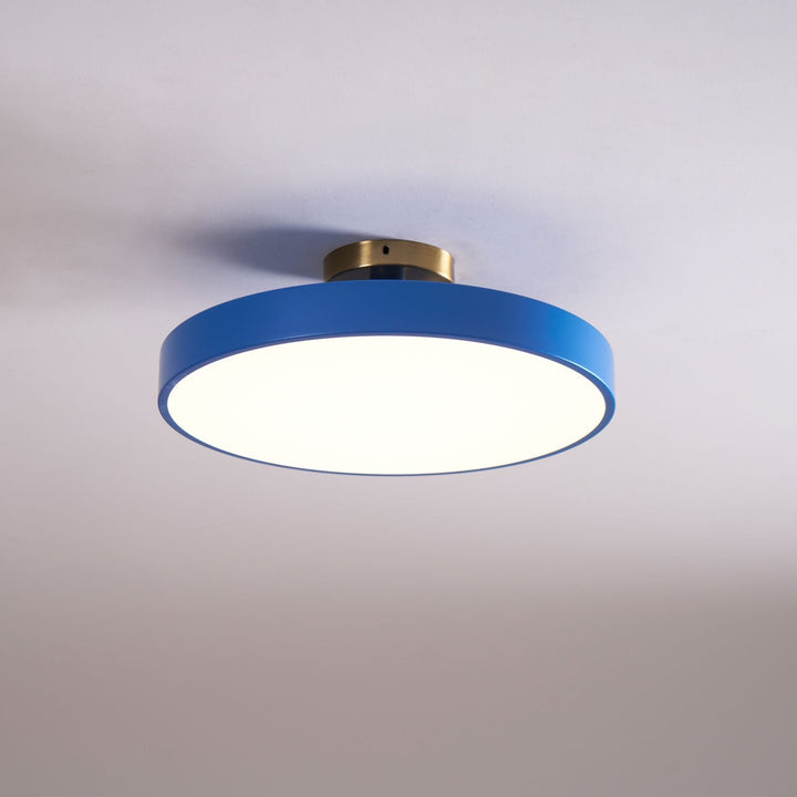 Round LED flush mount, dimmable ceiling lamp, perfect for modern bedrooms.