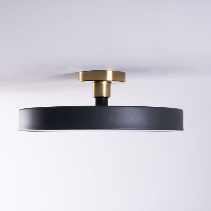Dimmable round LED flush mount ceiling light, warm glow for modern comfort.