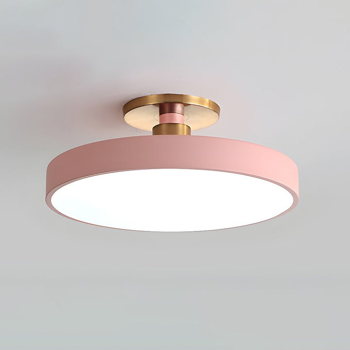 Warm light round LED flush mount, contemporary ceiling lamp for modern homes.