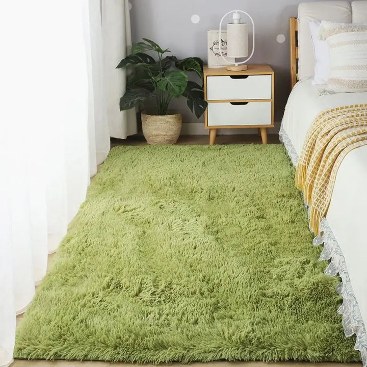Plush round area rug, designed for comfort and style, perfect as a non-slip living room or bedroom rug.