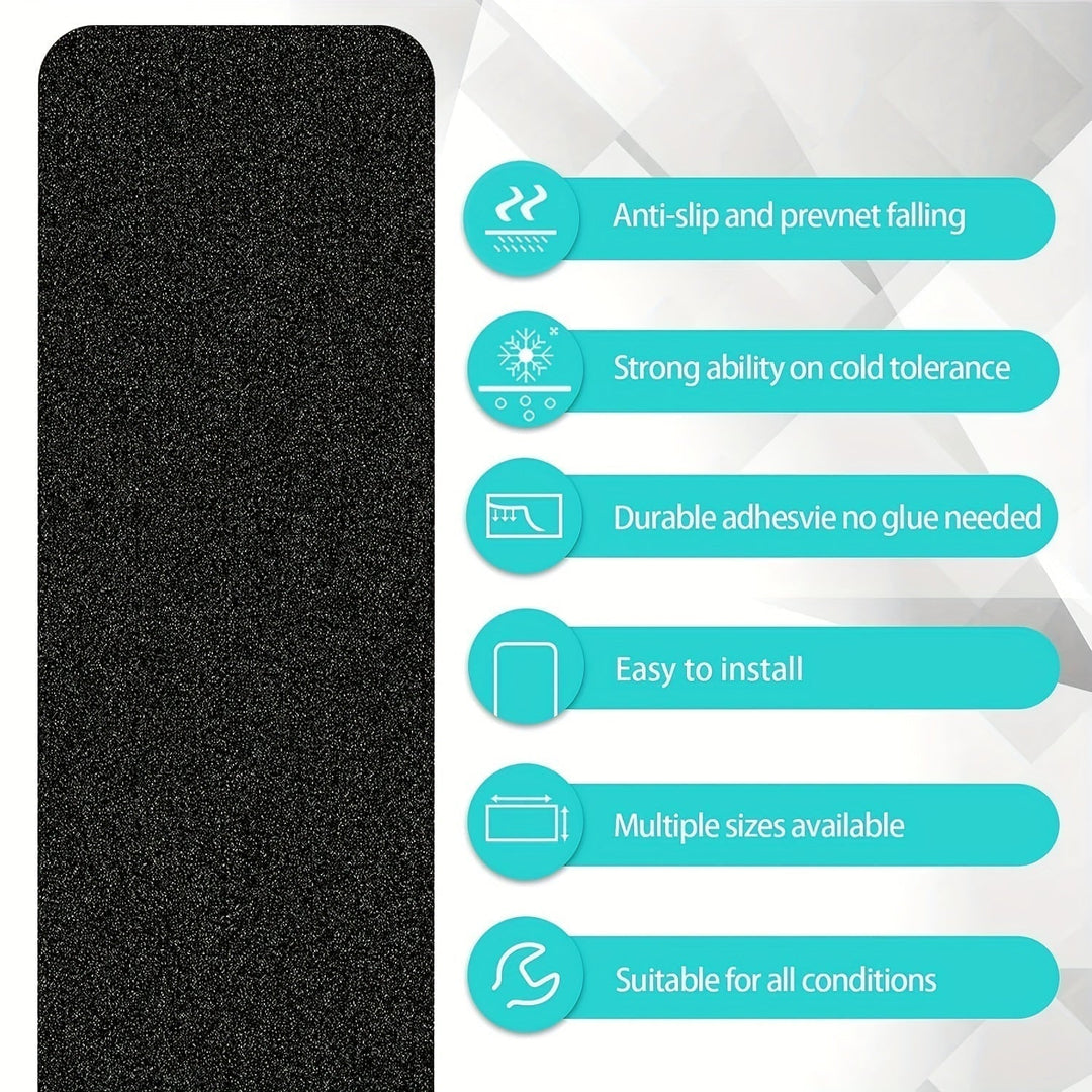 Heavy-duty rubber traction strips for stairs & driveways, ensuring extra grip & fall prevention in all weather.