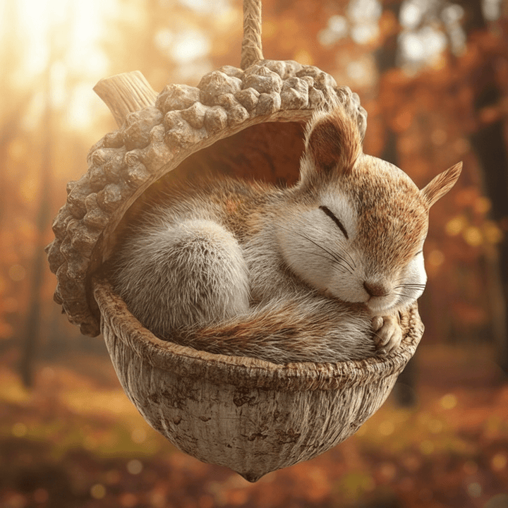 Set of whimsical forest animal ornaments, handcrafted with rustic charm for holiday decorating.