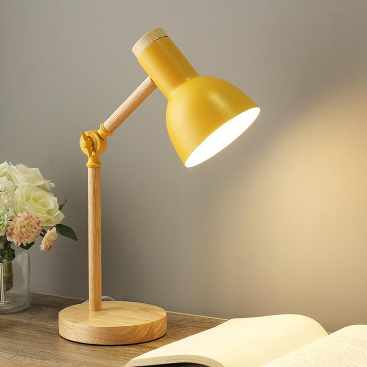 Sleek Scandinavian design wooden desk lamp, foldable for compact storage, ideal modern lighting.