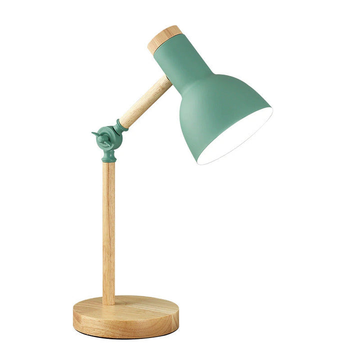 Versatile wooden desk lamp, foldable & modern Scandinavian design for office, study, or bedroom.