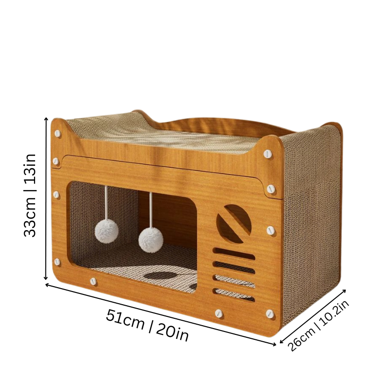 Spacious cat condo featuring multiple levels and scratching surfaces, perfect for indoor cats.