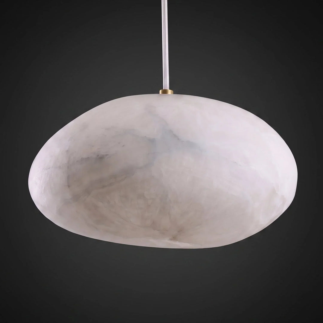 Decorative brass finish sculptural pebble pendant light, an elegant ceiling lamp.