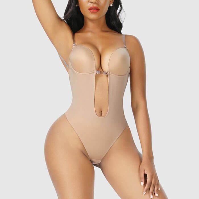 Seamless backless body shaper for women offering instant slimming and contouring for a flawless figure.