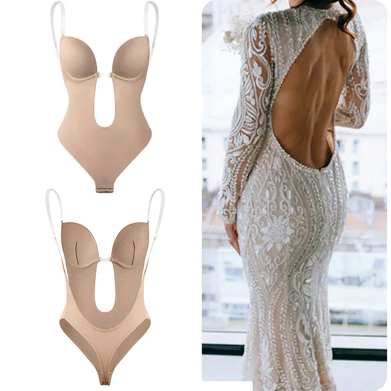 Women's invisible backless body shaper providing seamless shaping and a stunning figure transformation.
