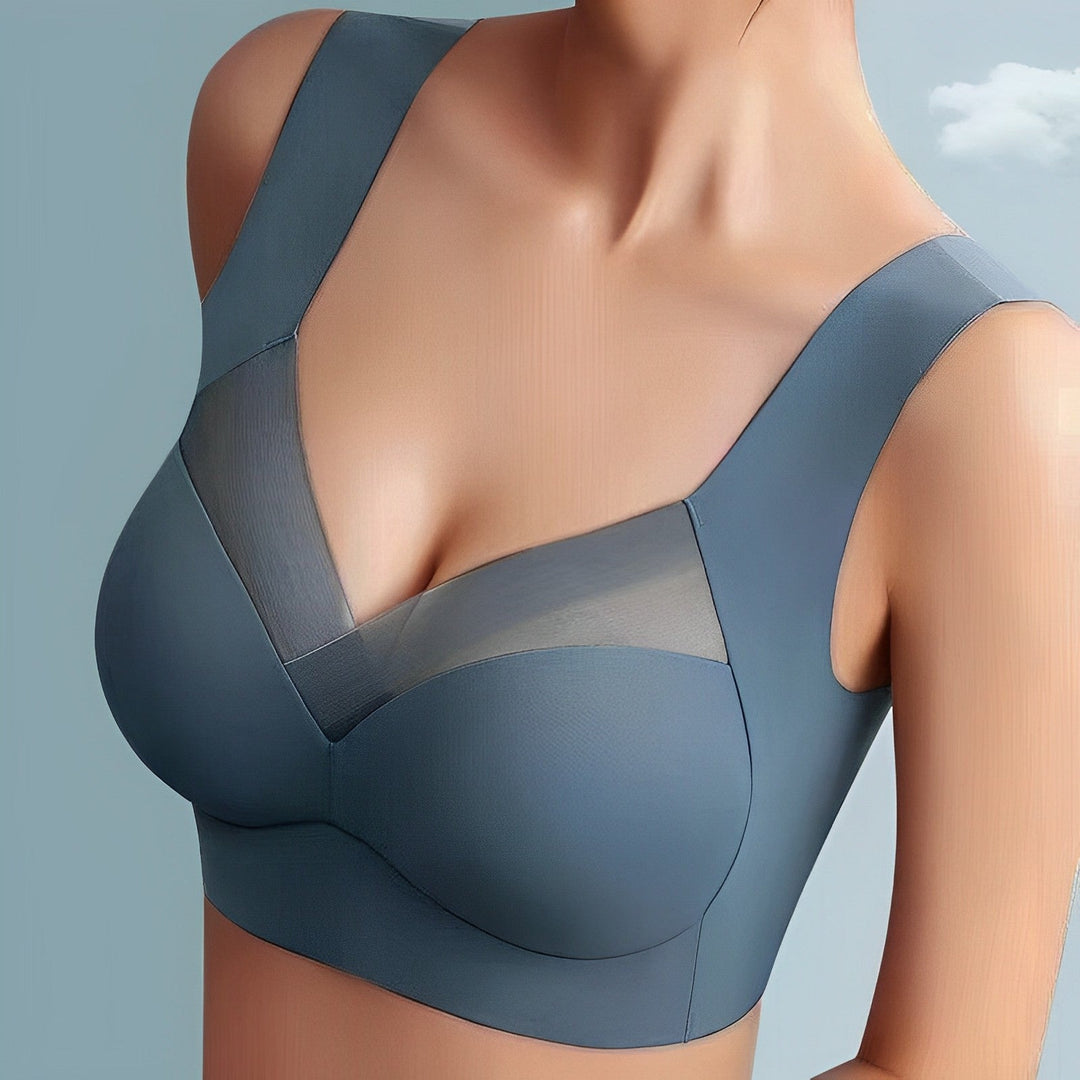Modern women's ergonomic bra top: seamless design for stylish comfort and activewear.