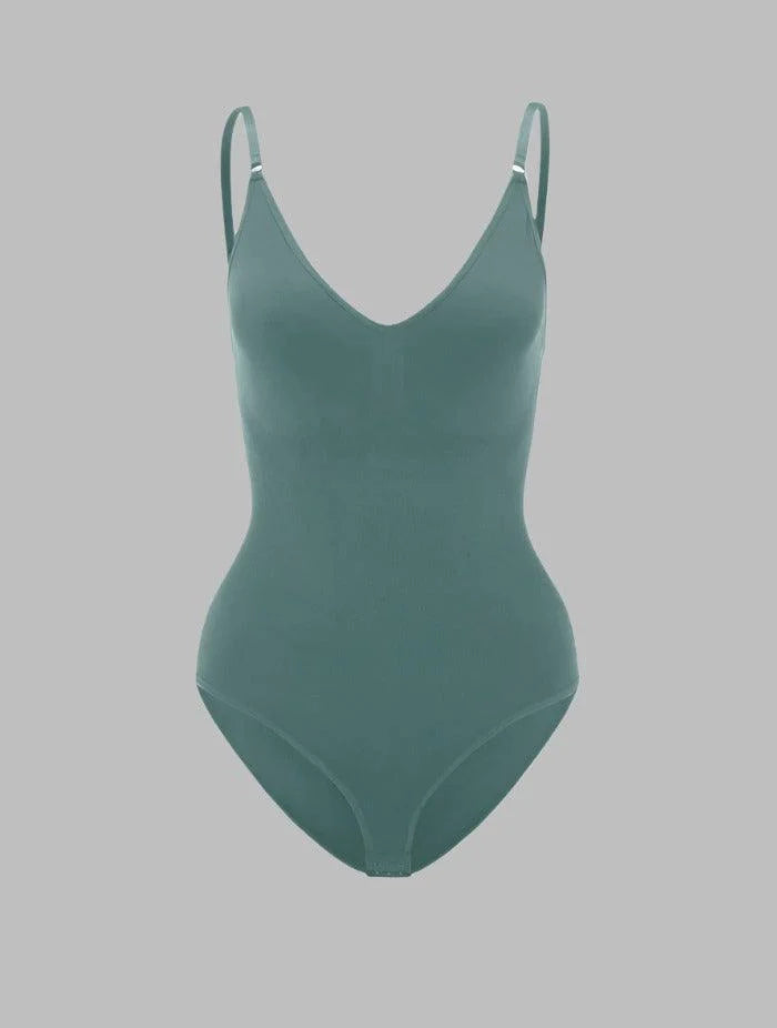 Discreet seamless women's shapewear bodysuit, providing invisible tummy control & natural curve lift.