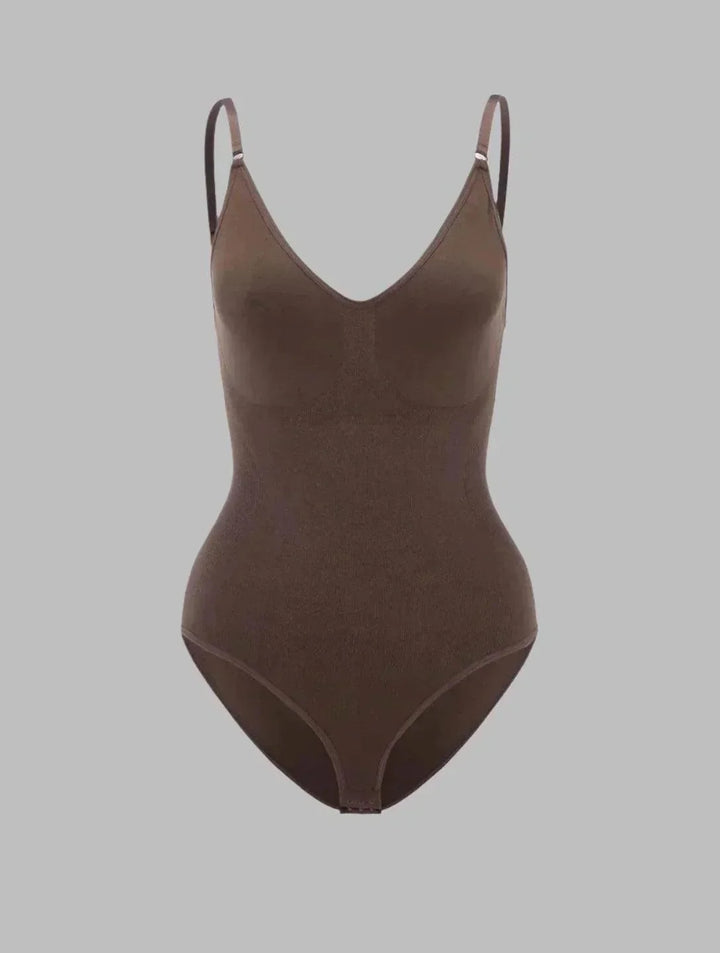 Plus size seamless shapewear bodysuit for women, offering comfy tummy control & curves.