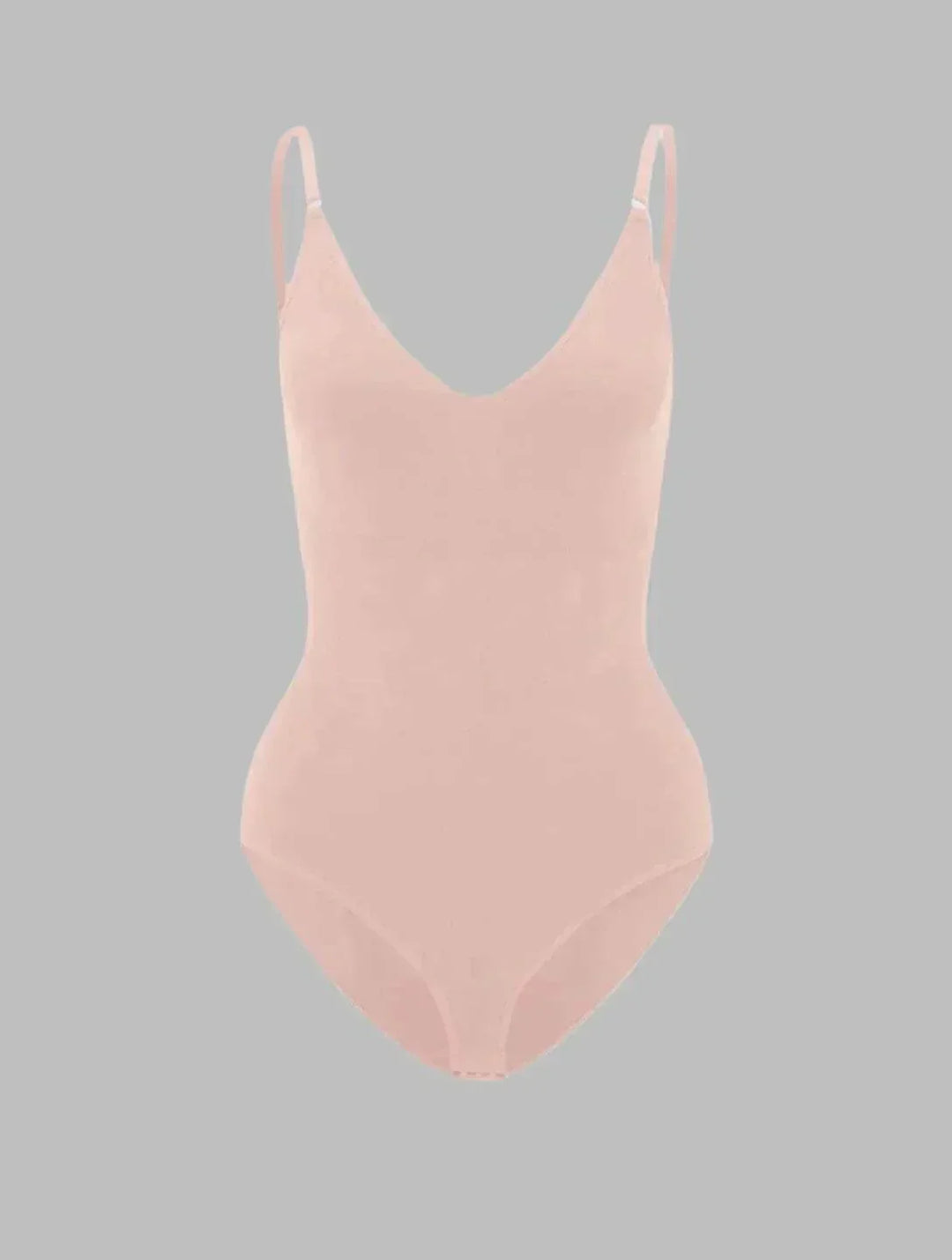 High-waist seamless women's bodysuit, designed for tummy control, smoothing & enhancing natural curves.