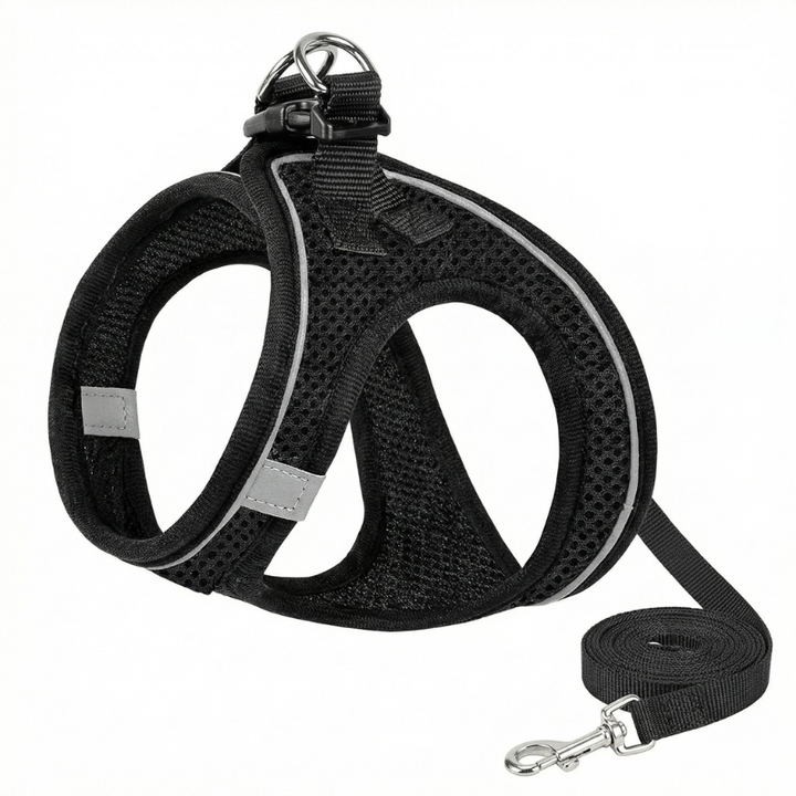 Breathable mesh cat harness, prevents escape during outdoor exploration