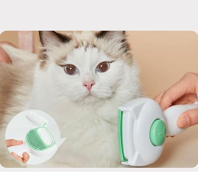 Easy-clean dog & cat brush for pet grooming. Removes loose hair quickly.