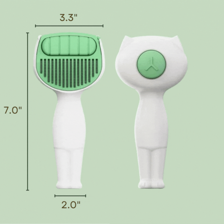 Pet's self-cleaning brush, perfect for dog & cat hair removal. Efficient grooming tool.