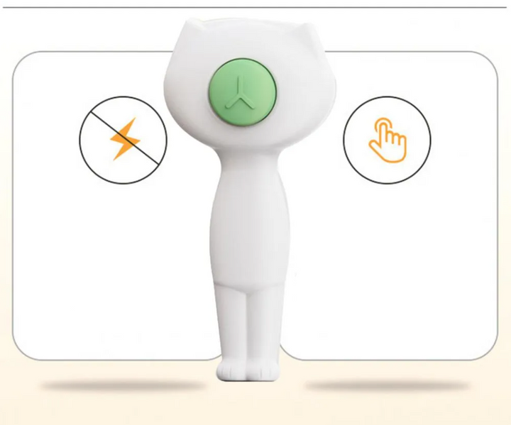 Pet hair removal brush for cats & dogs; self-cleaning design for convenient pet care.