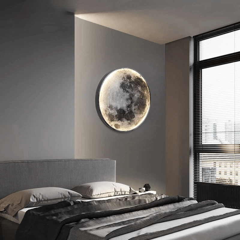 Adjustable LED Moon Wall Lamp, offering dimmable ambient lighting for a personalized serene glow.