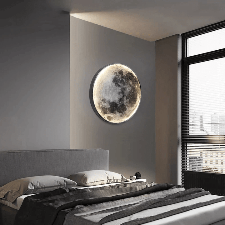 Adjustable LED Moon Wall Lamp, offering dimmable ambient lighting for a personalized serene glow.