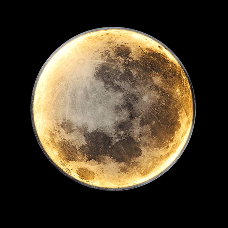 Contemporary LED Moon Wall Light, ideal for stylish home decor, enhancing any room with its lunar glow.