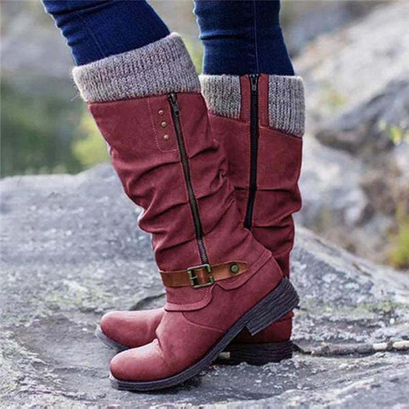 Side view of women's orthopedic winter boots. Waterproof mid-calf design with arch support for comfortable walking.
