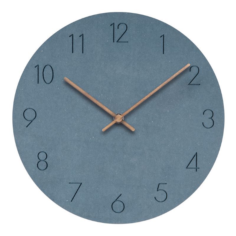 Modern wooden silent wall clock with Scandinavian design, ideal for peaceful bedroom decor.