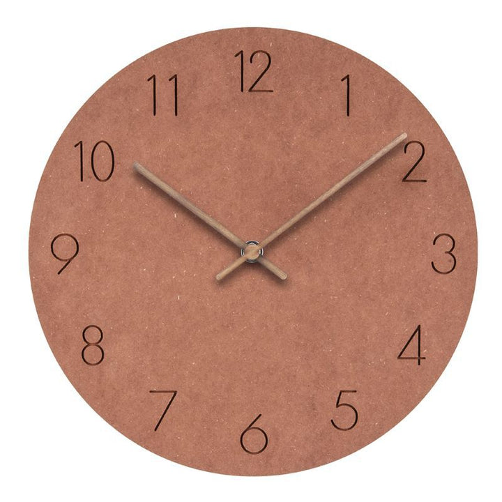 Elegant silent wooden wall clock, Scandinavian style, enhances any contemporary home interior.