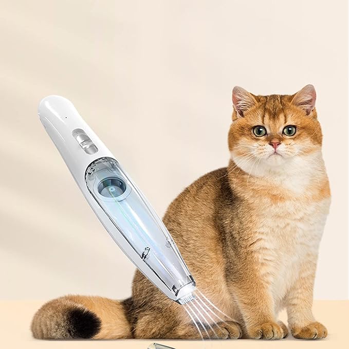 Silent vacuum pet fur trimmer for stress-free dog and cat grooming. Cordless and quiet operation.