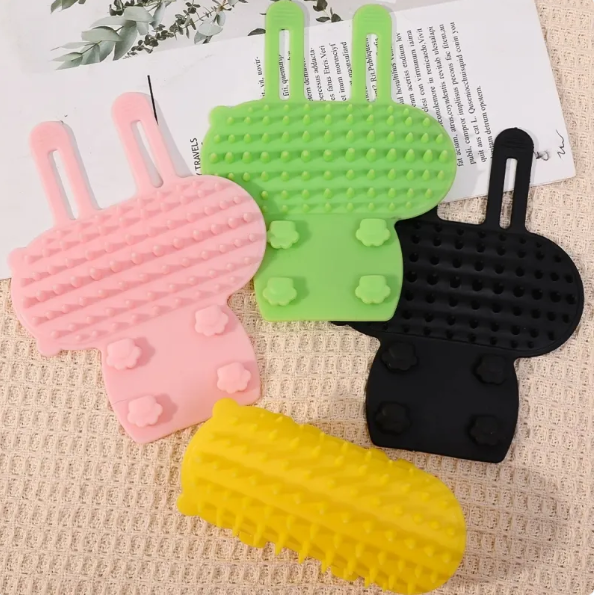 Silicone cat scratching brush for itch relief & grooming. Perfect self-groomer for feline comfort.