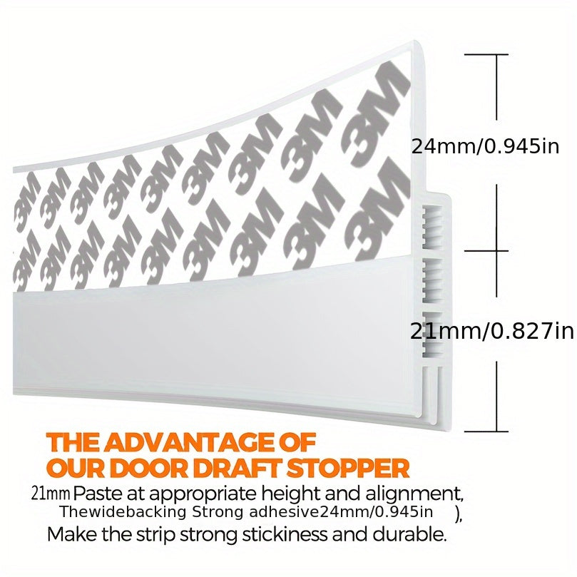 Soundproofing door sweep made of durable silicone for a quiet home environment.